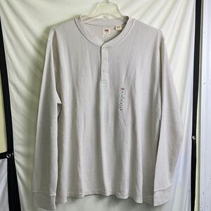 Levi's Men's off-White Long Sleeve Henley